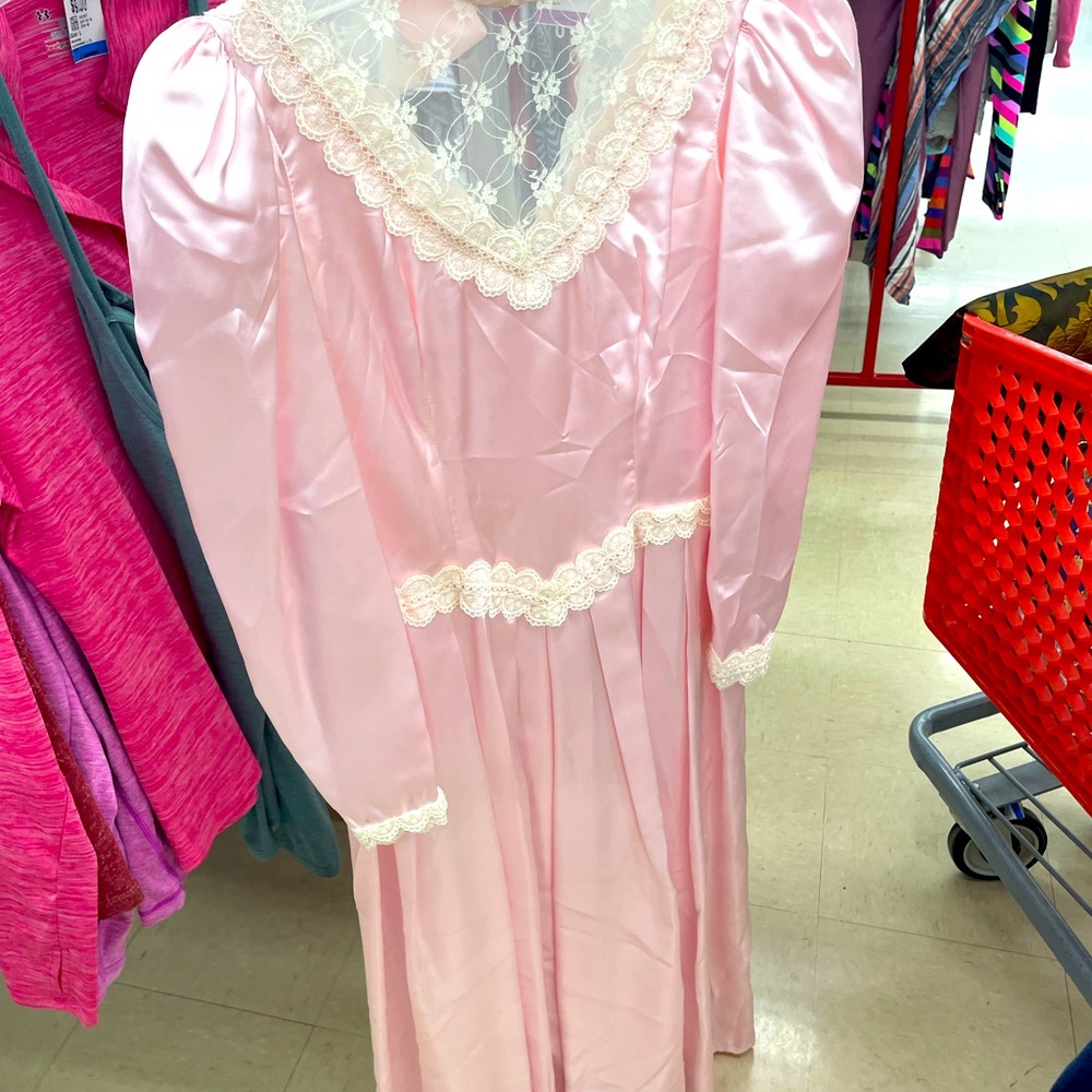 VTG silk Pink 80s dress